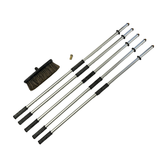 Profi Naturhaar Auto-Waschbürste 5m 7tlg. mit 1/2" Tülle für Autowäsche
