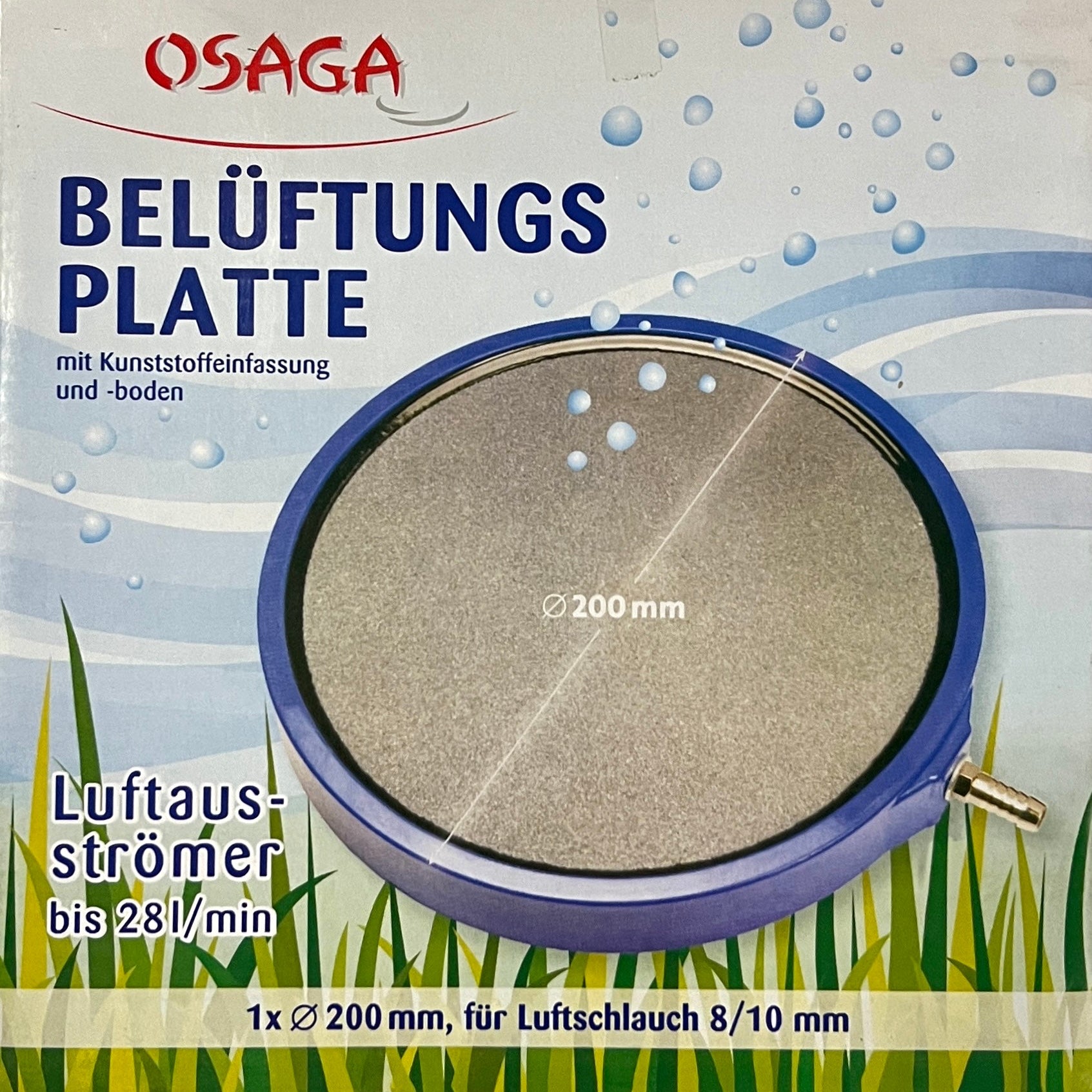Platten-Ausströmer 200mm Ausströmerstein für Sauerstoffpumpe Aquarium Teich Belüfter